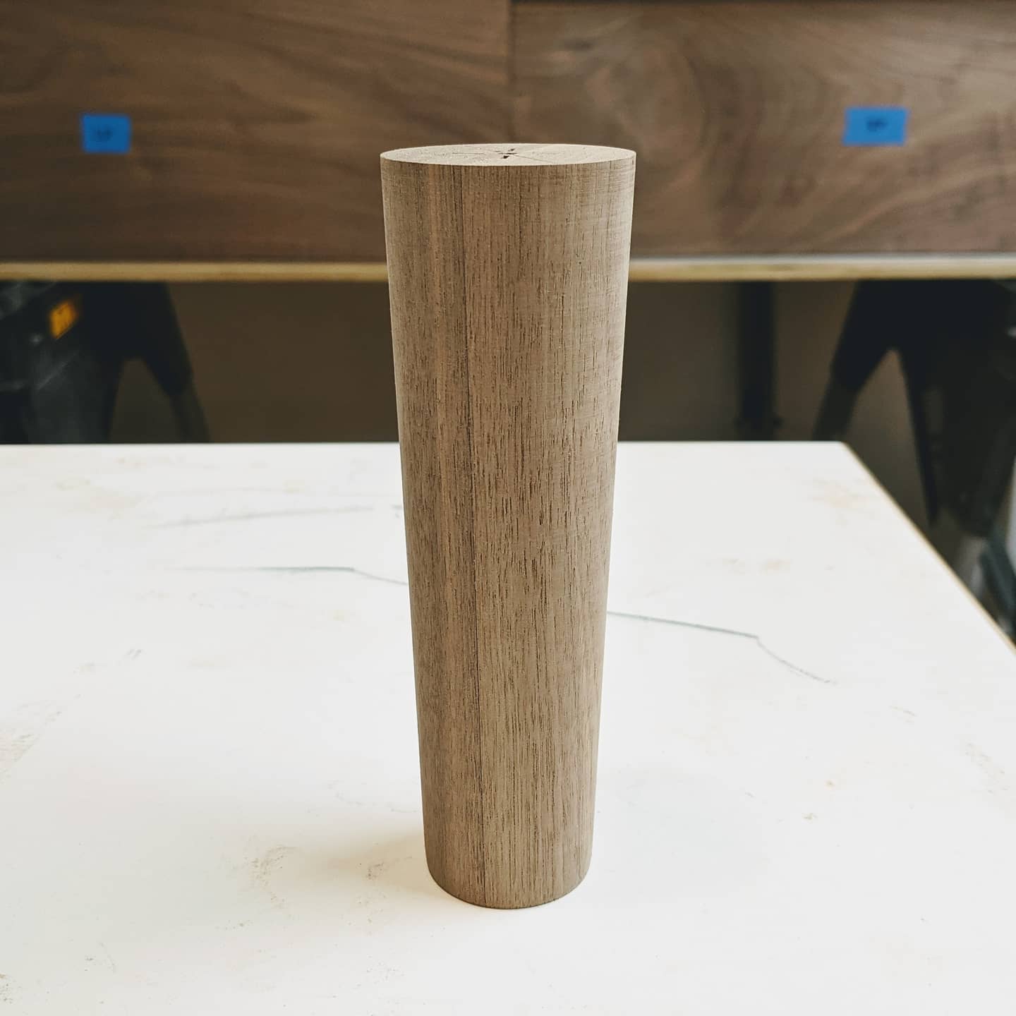 December 2nd, 2020: Putting our lathe skills to the test tonight with these tapered legs for our walnut console!